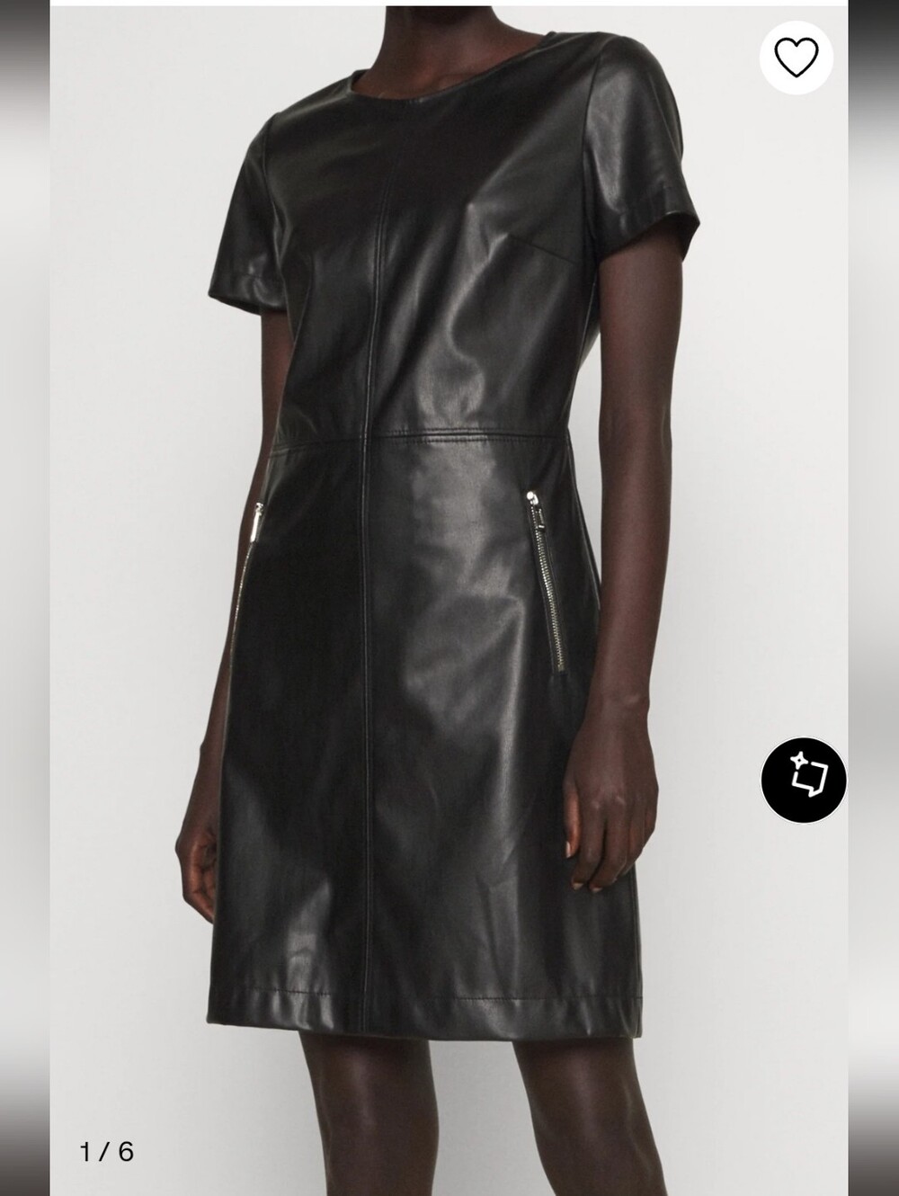 NWT Hugo Boss Kallena Faux Leather Black Dress Sz US 14 ( XXL) IT 48